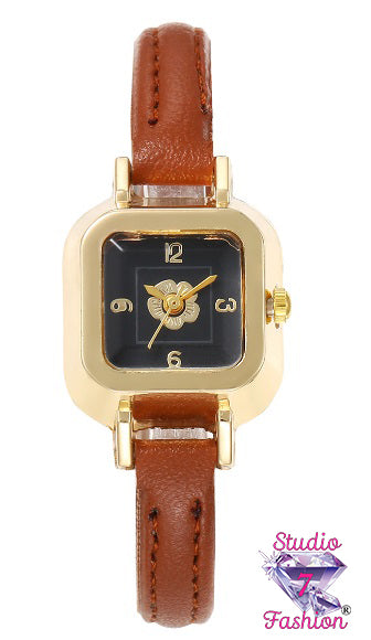 Gold-Floral-Accent-Women's-Watch