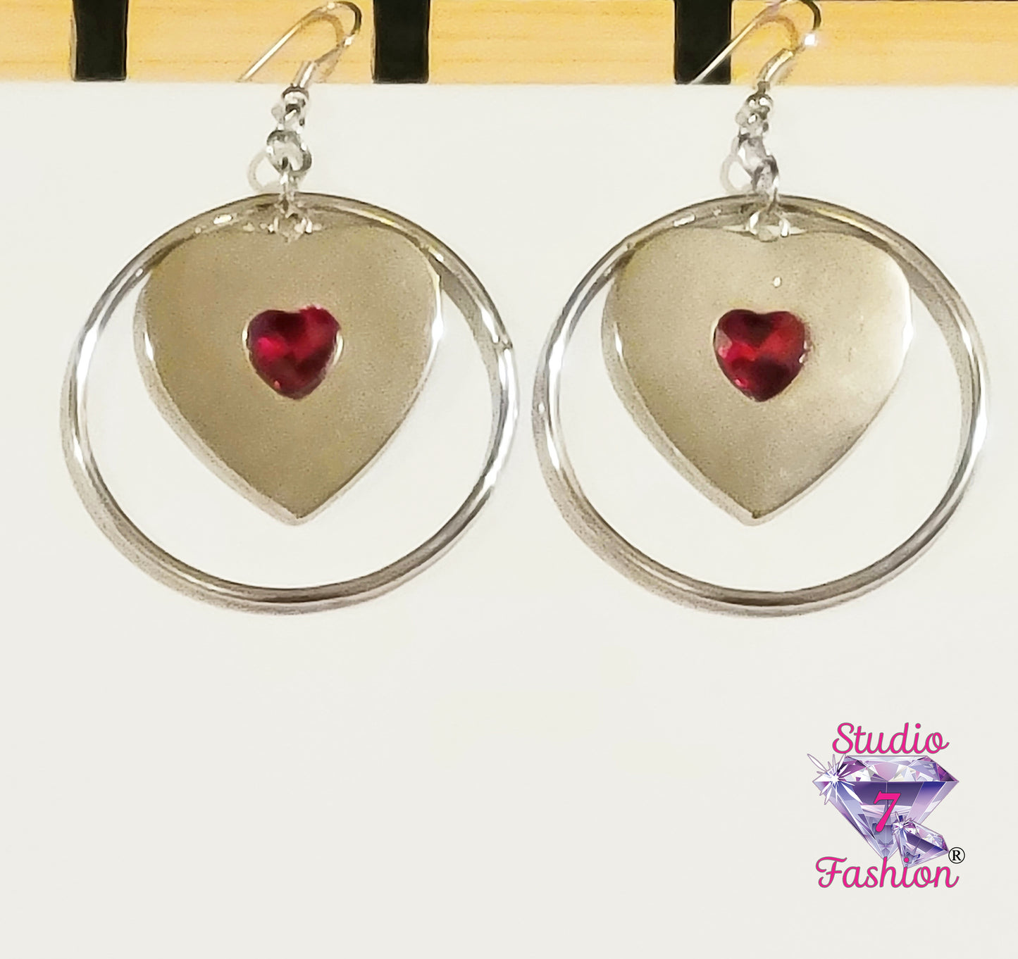 Large Heart and Hoop Earrings