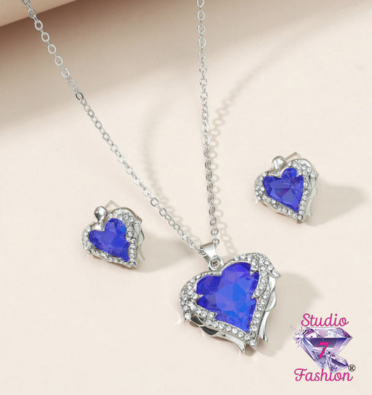 Guardian Angel Blue Hearts Set