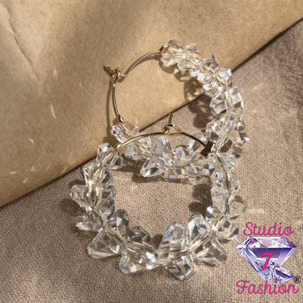 Hoop and Crystal Earrings