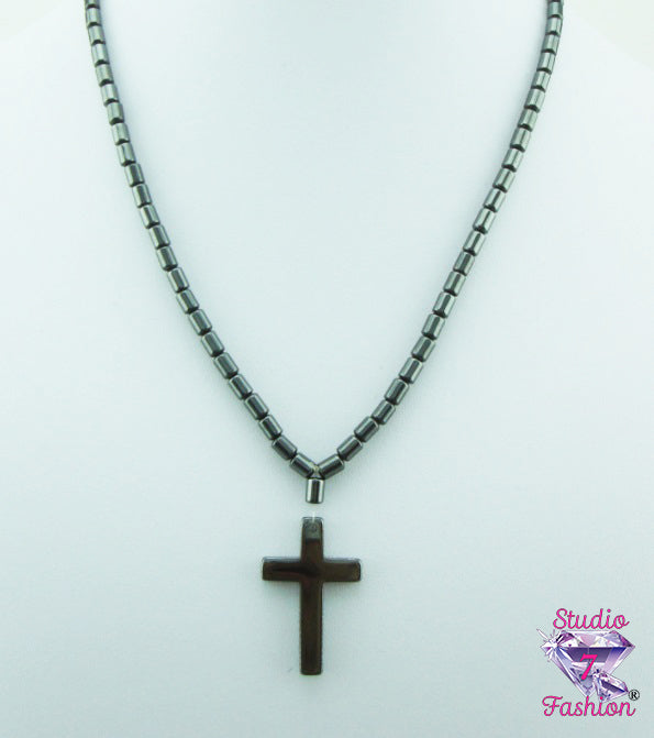 Hematite Cross Necklace