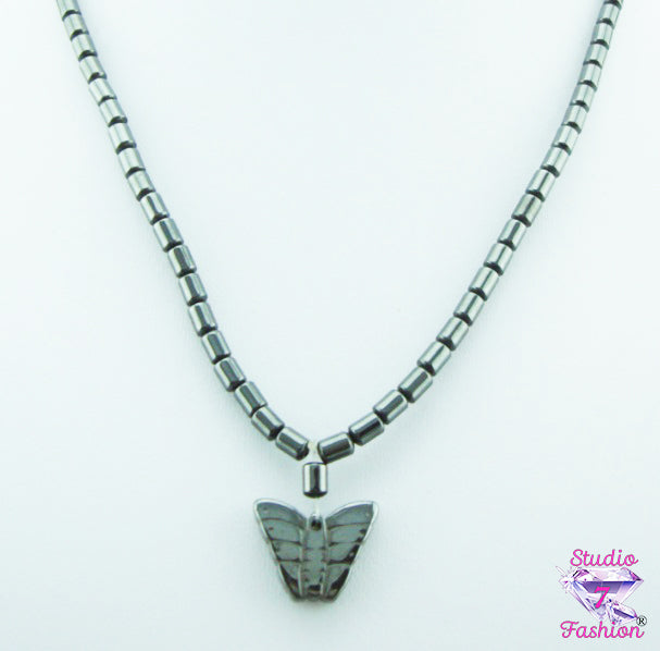 Butterfly Hematite Necklace