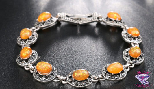 Fabulous Orange Gem Designer Bracelet