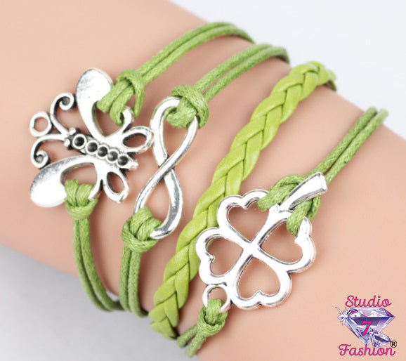 Butterfly Multilayer Leatherette Bracelet