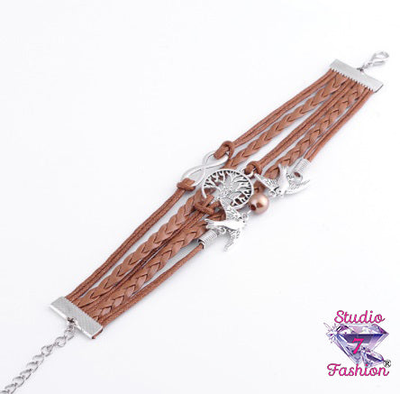 Multilayer Brown Tree of Life Bracelet