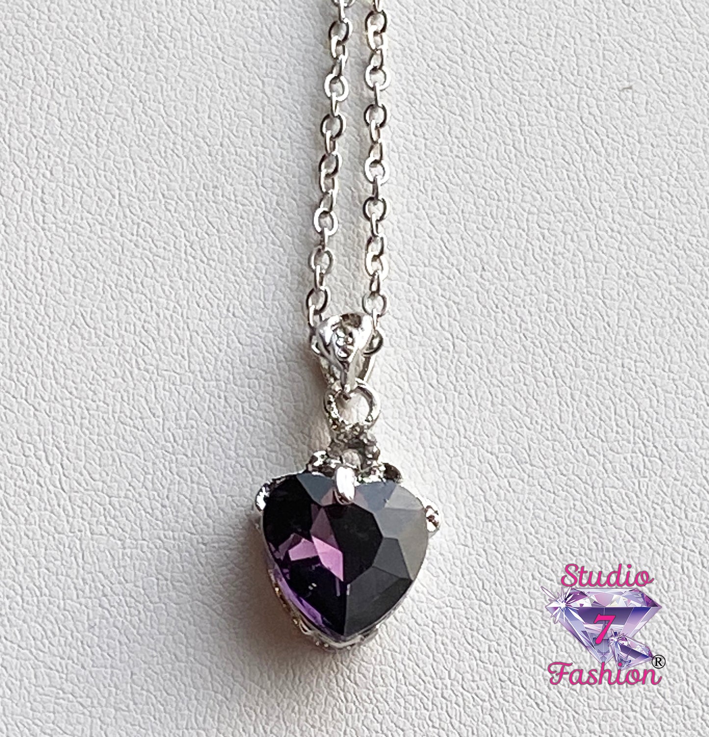 Amethyst Heart Gem Necklace