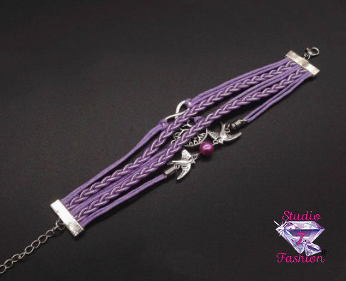 Multilayer Purple Tree of Life Bracelet