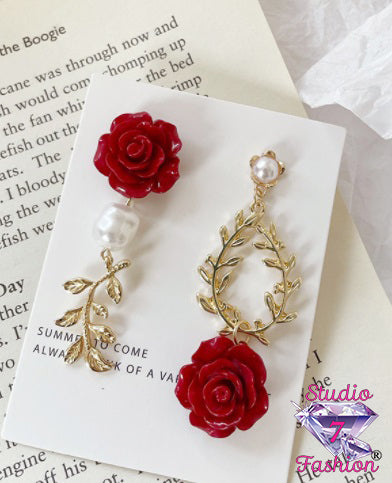 Opposing Rose Dangle Earrings