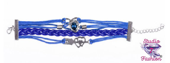 Multilayer Blue Charm Bracelet