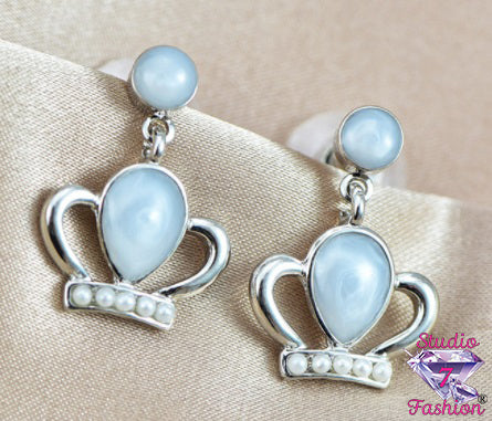 Moonstone Princess Crown Earrings