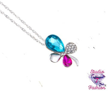 Multi-Stone Stylized Clover Necklace