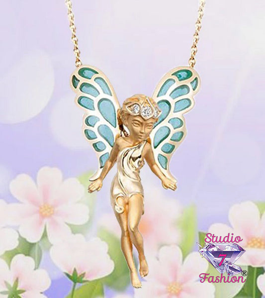 Butterfly Fairy Gold Necklace