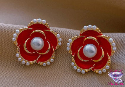 Petals and Pearls Stud Earrings