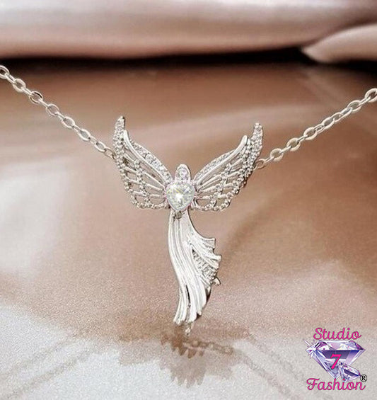 Magnificent Rhinestone Angel Necklace