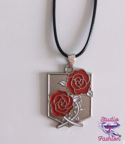 Double Rose Corded Necklace