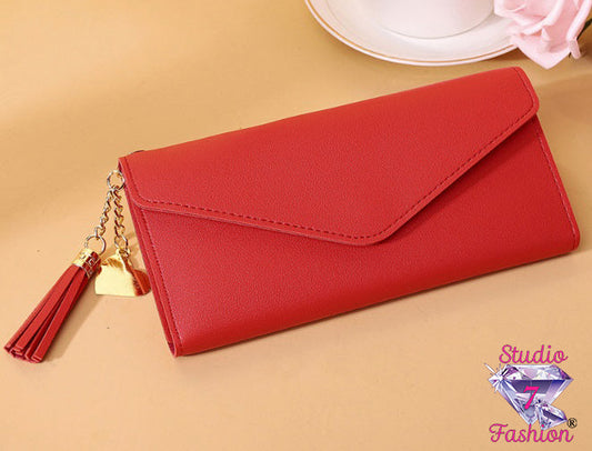 Sweet and Simple Tassel Wallet Red