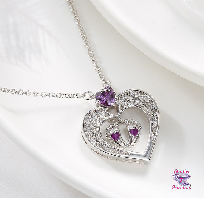 Amethyst Heart Stand by Me Necklace