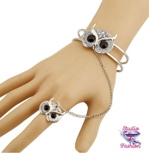 Owl Bracelet Ring Combo