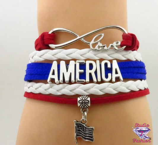 Infinity Love America Cord Bracelet