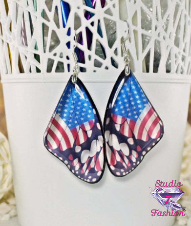 Butterfly Wings Flag Earrings