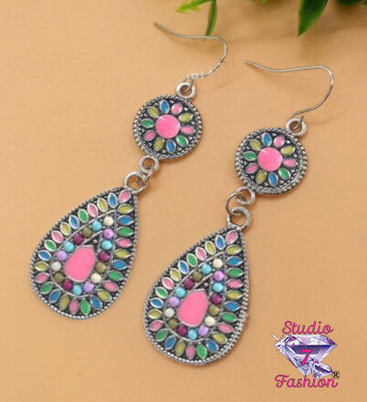 Boho Multicolor Water drop Earrings