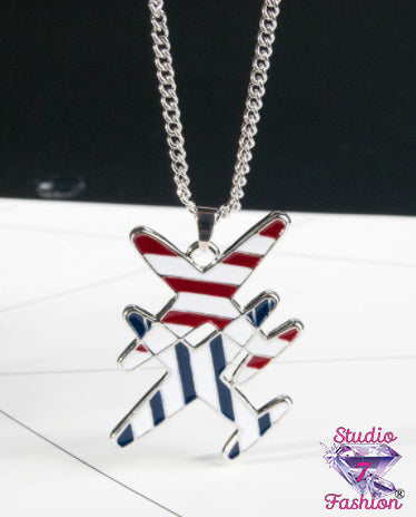 Military Aircraft Red White and Blue Necklace