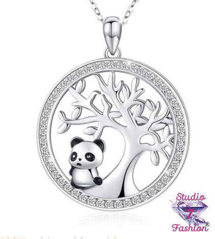 Panda Eucalyptus Tree Necklace