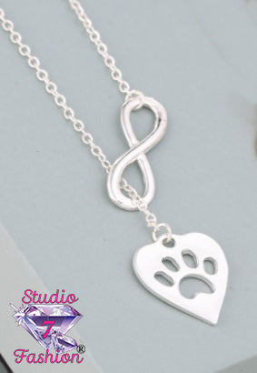 Puppy Heart Infinity Lariat Necklace