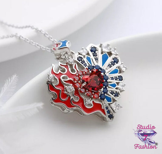 Heart of Fire Red/Blue Necklace