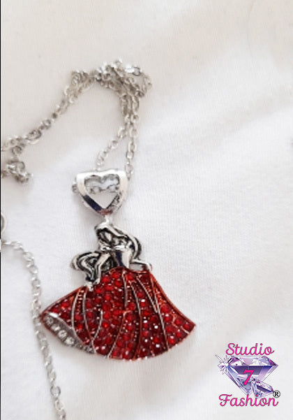 Princess Sparkling Ruby Rhinestone Necklace