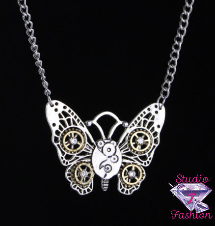 Steampunk Butterfly Necklace