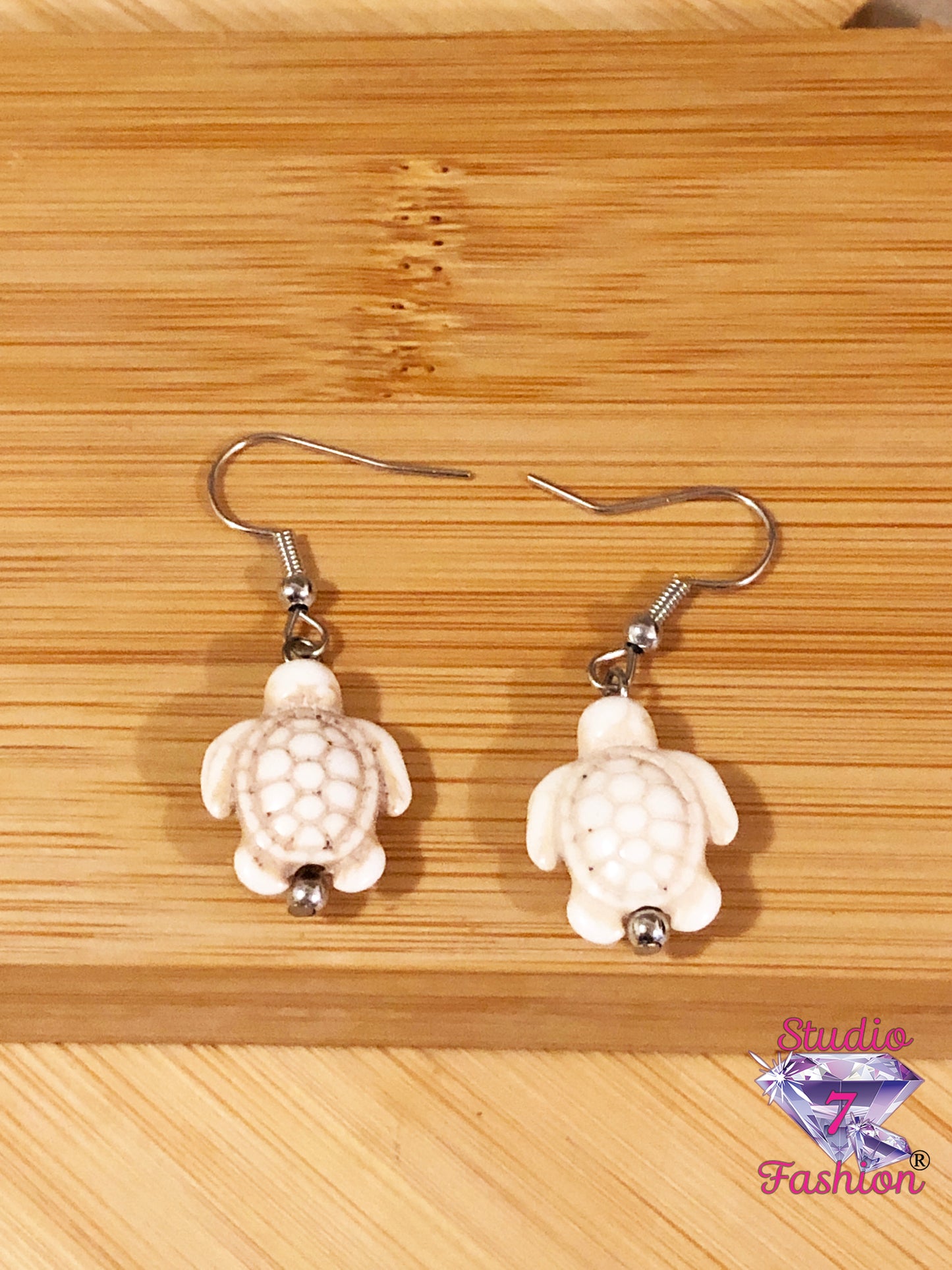 Carved Turtle Earrings