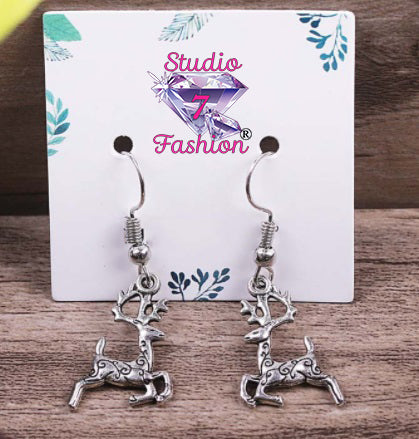 Leaping Reindeer Earrings