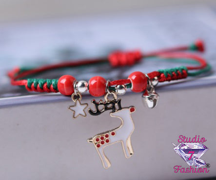 Happy Reindeer Charm Bracelet