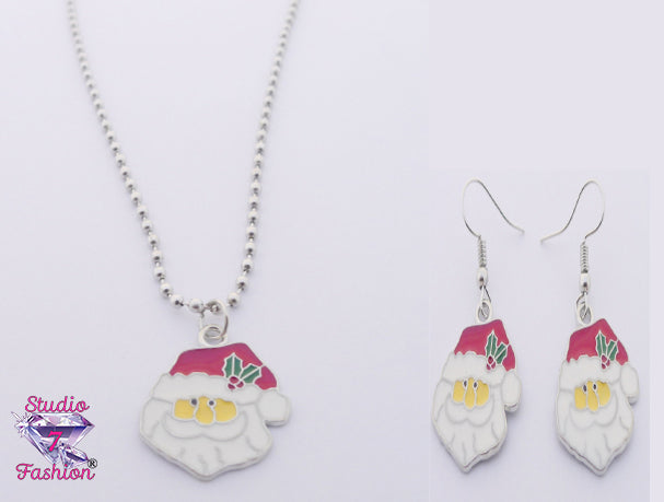 Santa Necklace Earring Set