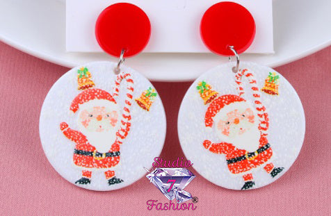 Santa Candy Cane Earrings