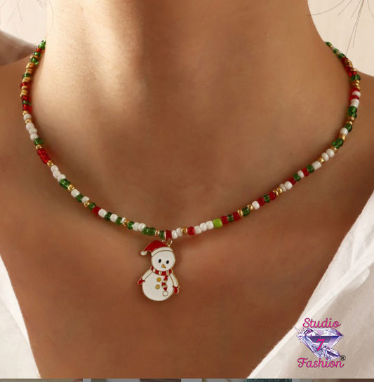 Snowman Bead Necklace