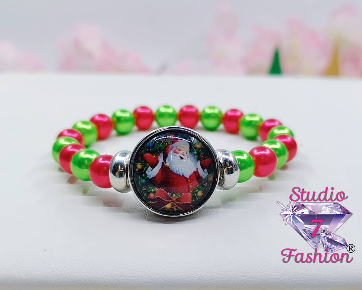 Santa Pearlescent Beads Bracelet