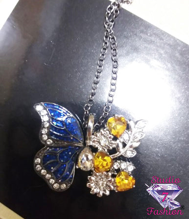 Butterfly on Topaz Flora Necklace