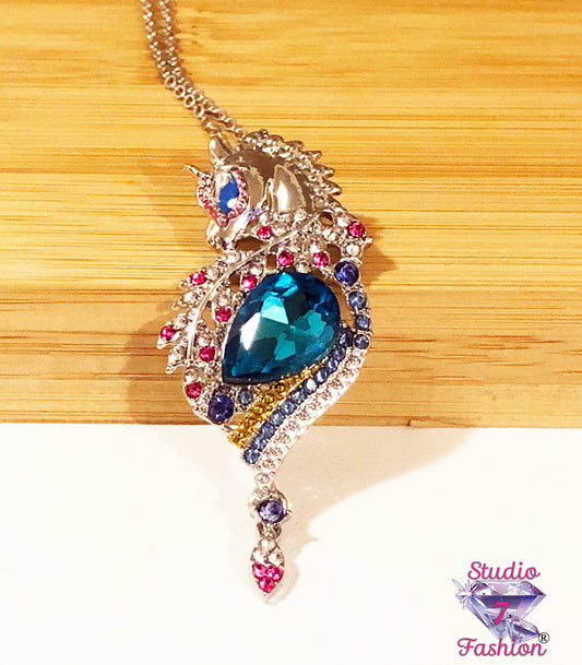 Fabulous Unicorn Fire Sapphire Necklace