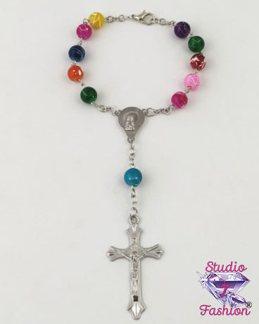 Colorful Rosary Prayer Beads Bracelet