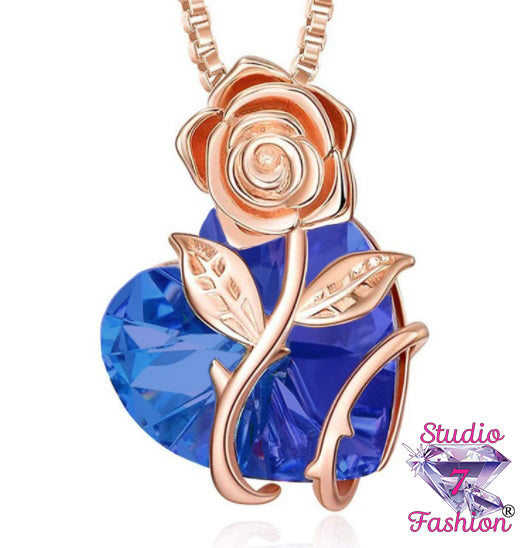 Rose Wrapped Iridescent Necklace