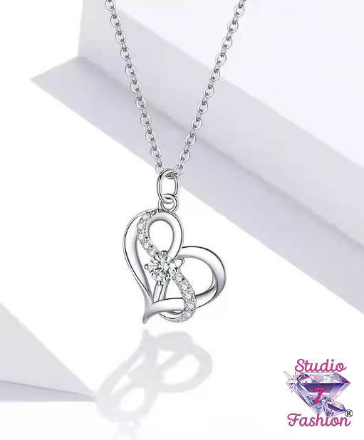 Intertwined Heart Infinity Necklace