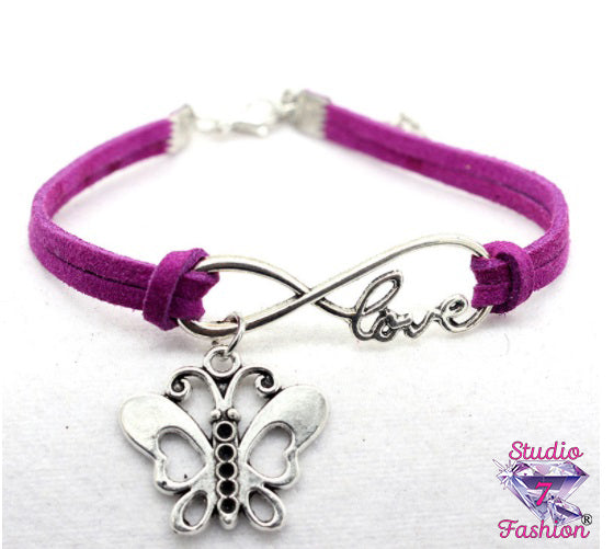 Butterfly Forever Love Bracelet Purple