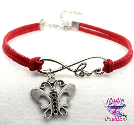 Butterfly Forever Love Bracelet Red