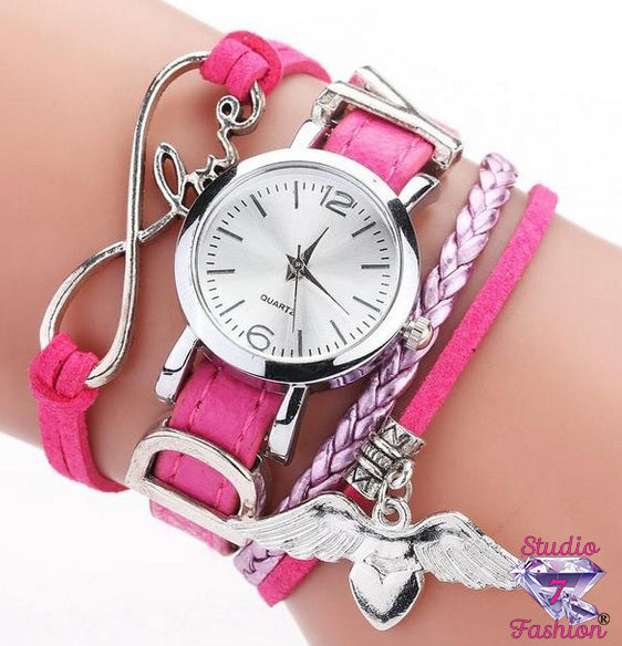 Multilayer Infinity Love Watch Pink