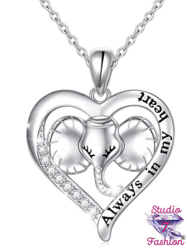 Always in my Heart Elephant Necklace