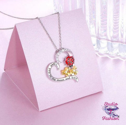 Ladybug Love Heart Necklace