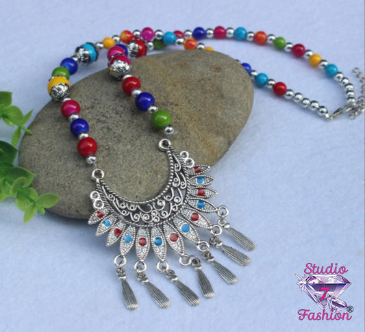 Bohemian Multicolor Beaded Necklace