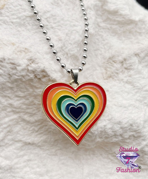 Rainbow Heart Necklace